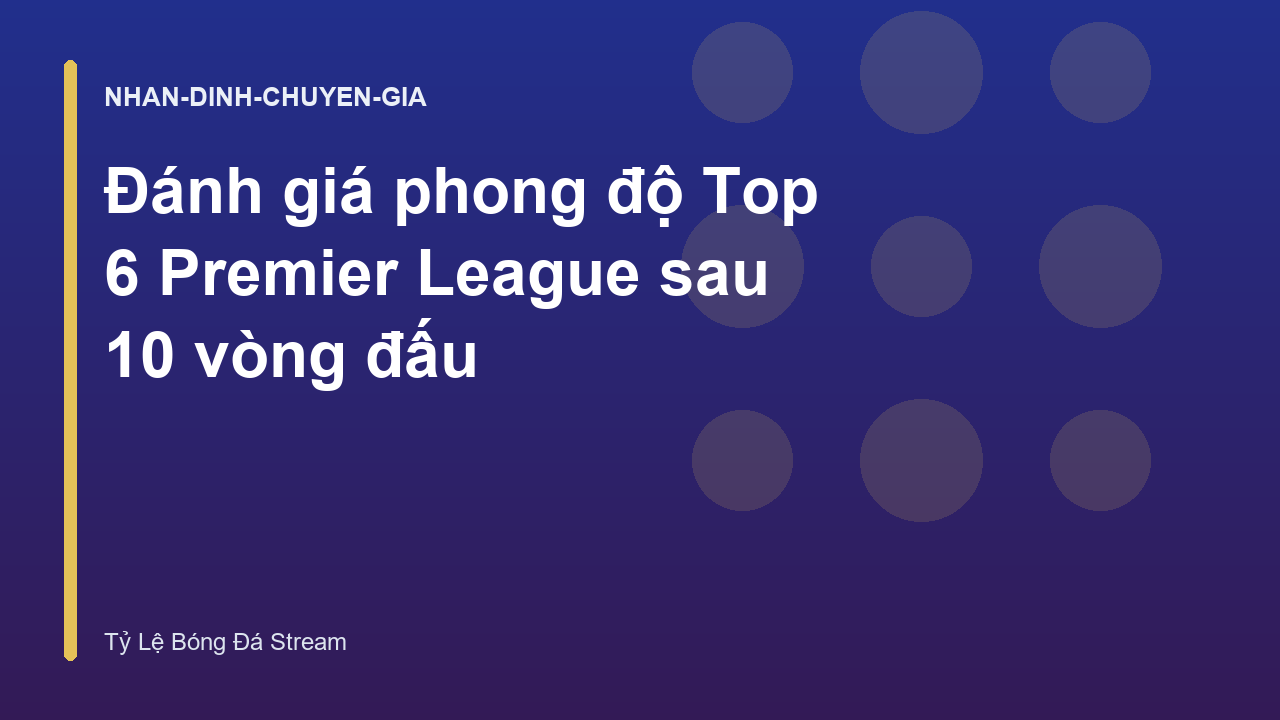 Đánh giá phong độ Top 6 Premier League sau 10 vòng đấu